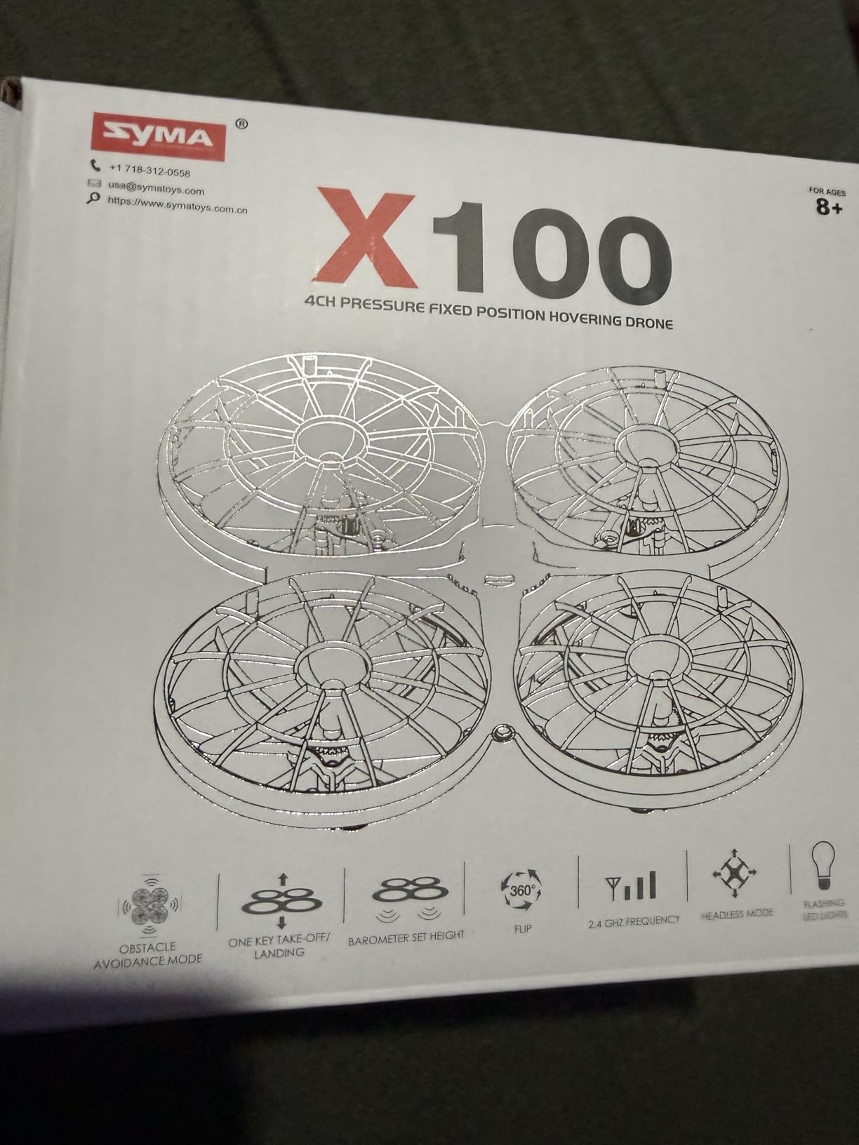 SYMA X100 Drone for Kids 8-12, Automatic Obstacle Avoidance, Up to 20 Mins Flight Time(2 Batteries), One-Key 360°Flips and Altitude Hold, Full-Guard Safe Indoor Drone Gift for Boys & Girls customer photo 2