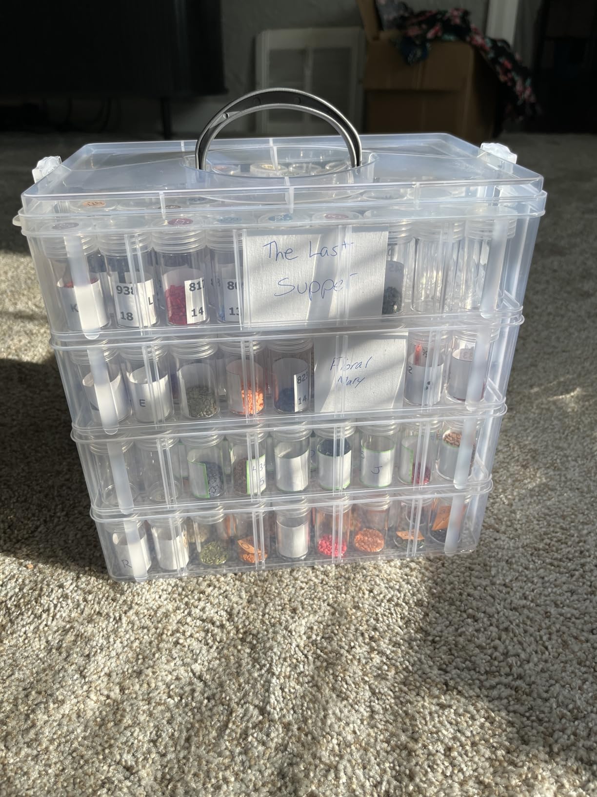 Diamond Painting Storage Container, 4-Tier Bead Organizer Box with 200 Slots, Stackable Crafts Organizers for DIY Diamond Art Accessories Craft Jewelry Bead Storage customer photo 2