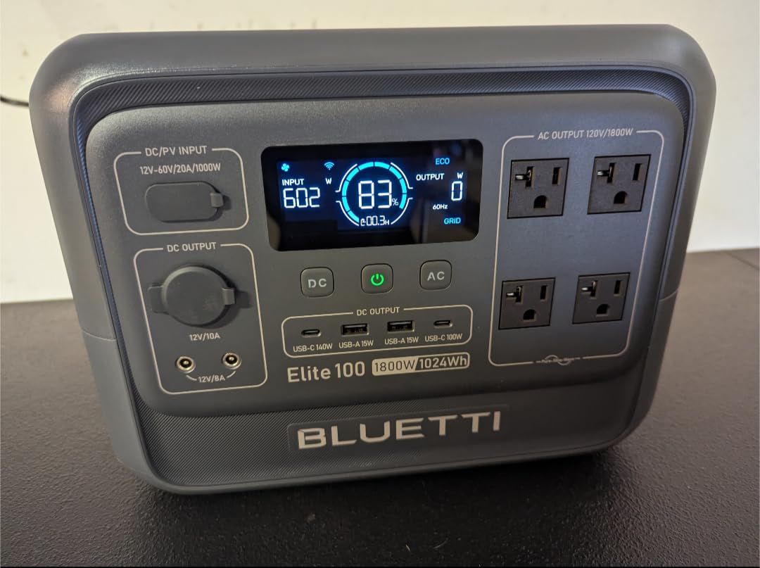 BLUETTI Elite 100 V2 Portable Power Station, 1024Wh LFP Battery Backup w/ 4 1800W AC Ports (3600W Surge), 35% Smaller, Fast Charge and UPS customer photo 2