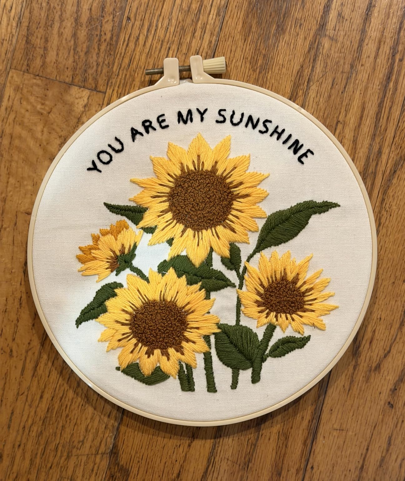 Nuberlic Sunflower Embroidery Kit for Beginners - Adults Starter Cross Stitch Kit DIY Needlepoint with Hoop, Pre-Printed Fabric, Threads & Step-by-Step Guide customer photo 1