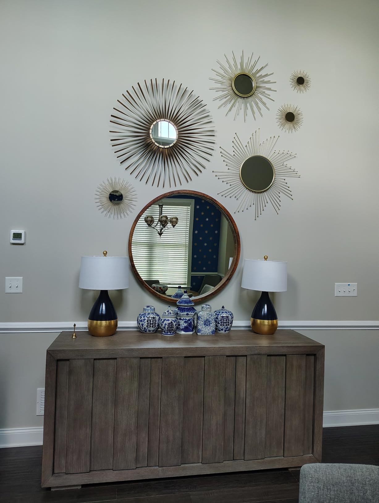Large Gold Sunburst Mirror - 31
