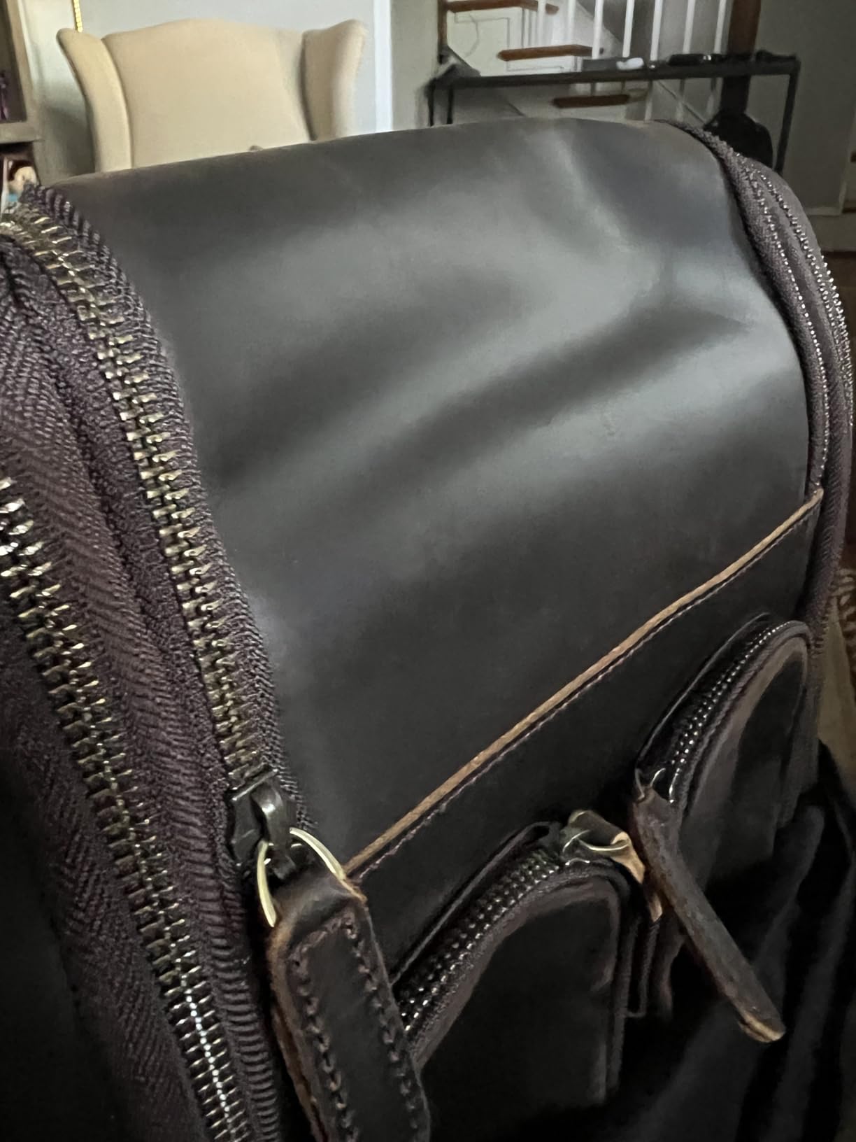 Masa Kawa Leather Backpack for Men with 16