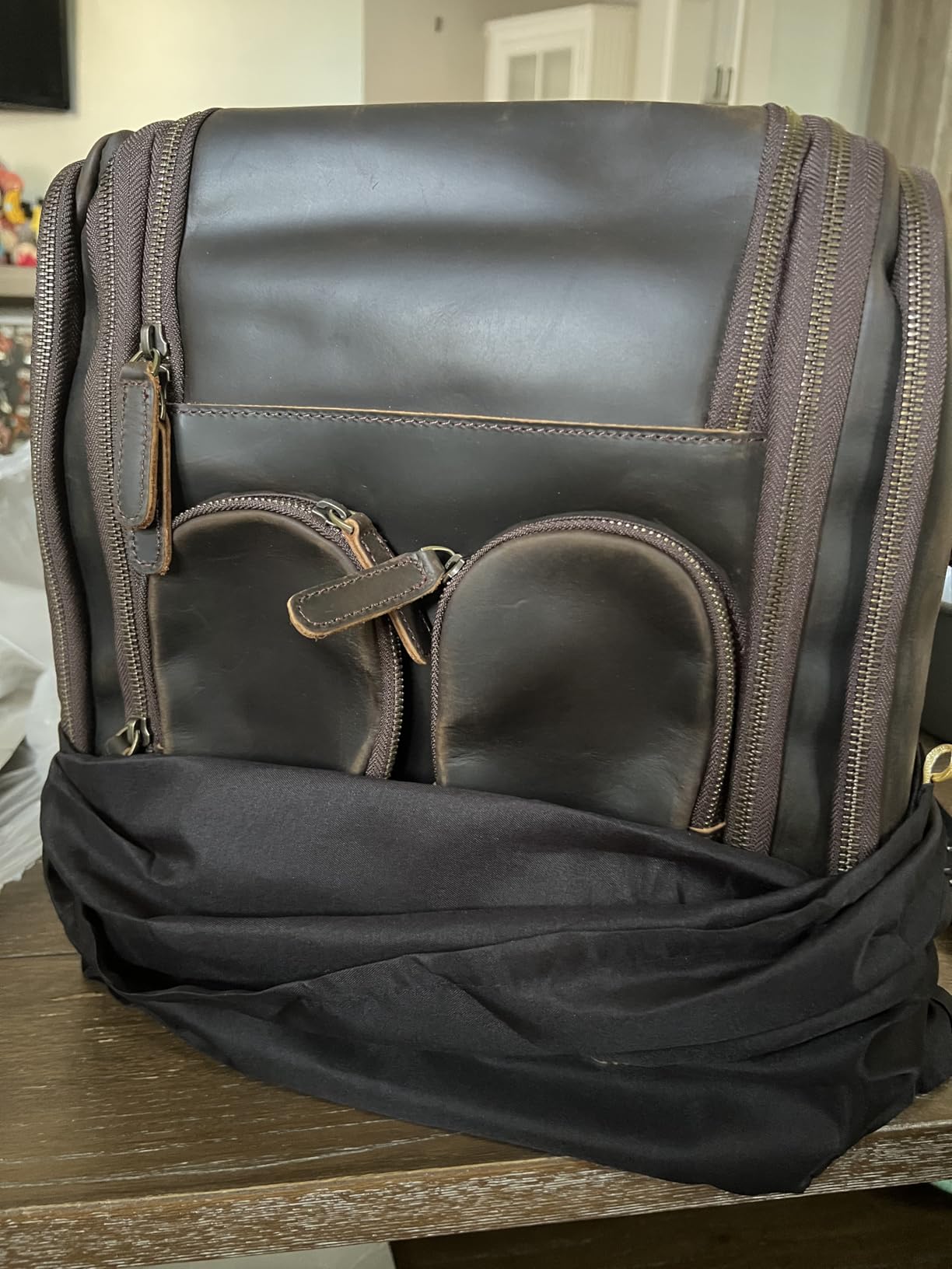 Masa Kawa Leather Backpack for Men with 16