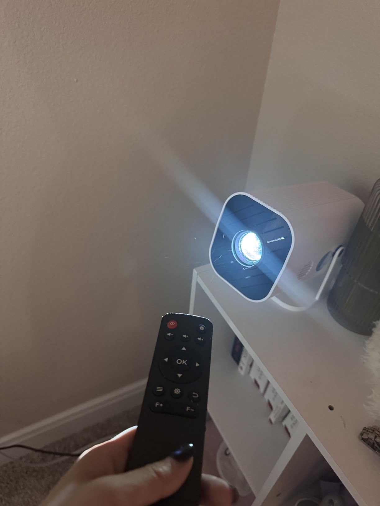 【Built-in APPS & Electric Focusing & 210° Rotation】Mini Projector With Wifi And Bluetooth, 1080P Portable Projector, Movie Projector for Bedroom, Supports Smartphones/TV Stick/iPad/PS5/Laptop/HDMI/USB customer photo 2