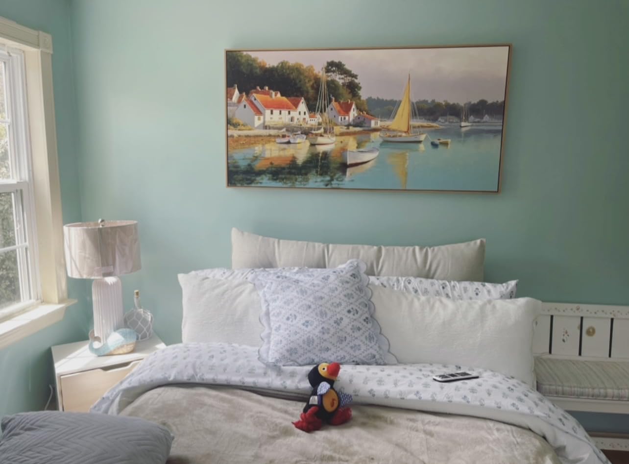 Large Framed Wall Art Living Room Wall Decor Framed Abstract Canvas Wall Art Bedroom Wall Decor Above Bed Office Decorations for Work Modern Artwork Wood Frame 31x70IN customer photo 2