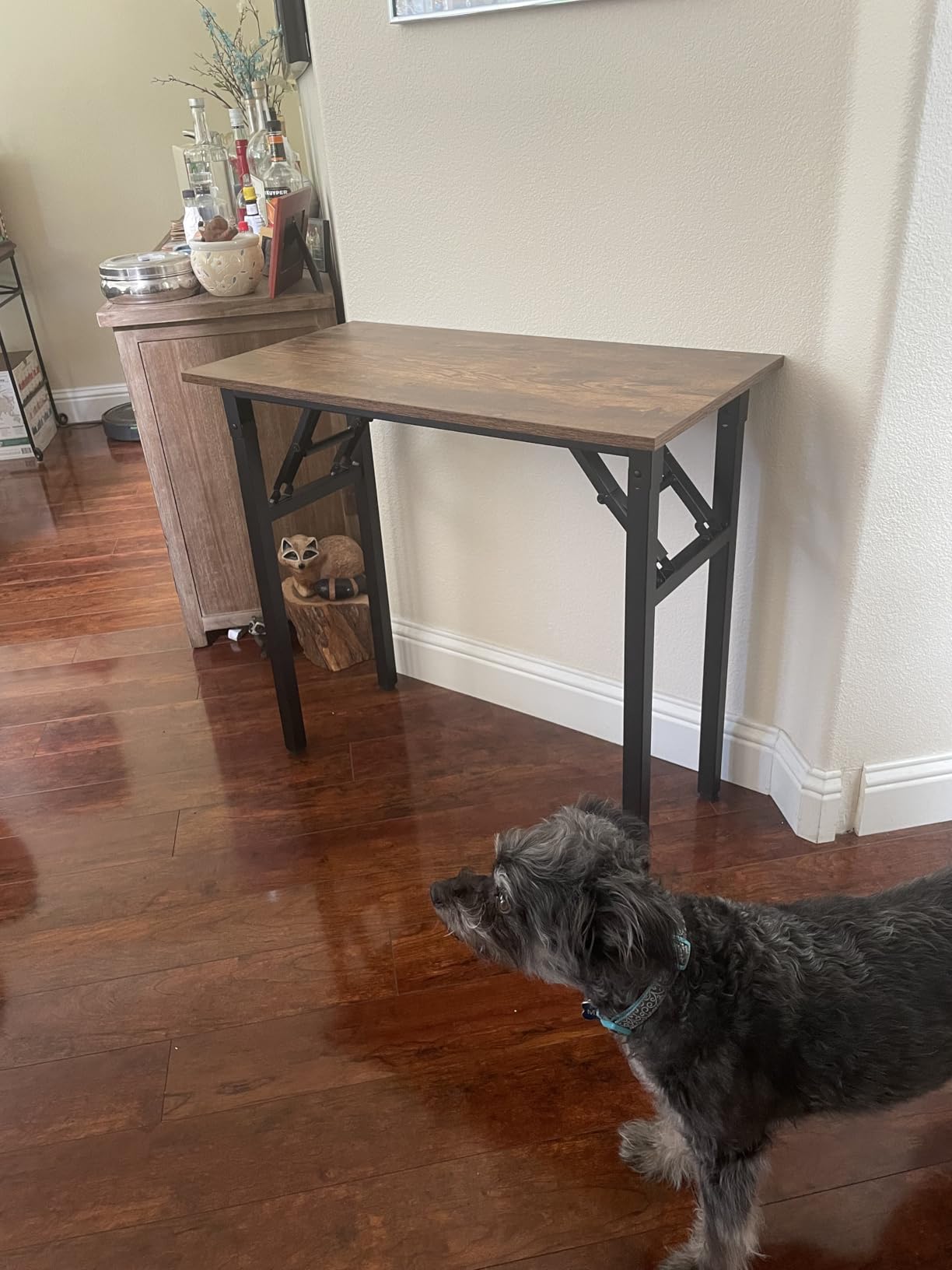 Need Office Computer Desk - 47.2L Sturdy and Heavy Duty Folding Laptop Table, Writing Table/Home Office Desk/Sewing Table, No Assembly Required, Pink Oak&White AC5AW (120 * 60) customer photo 2