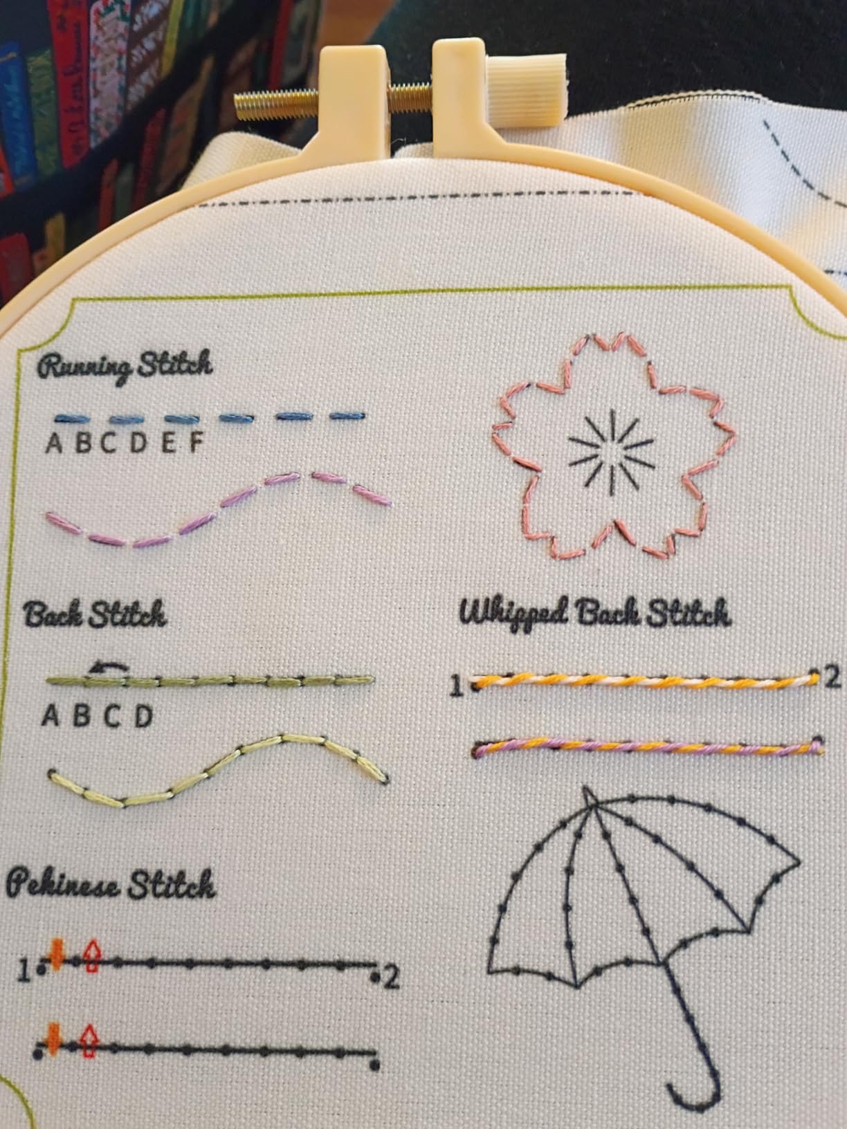 TenDawn Beginner Embroidery Stitch Book with Fabric Pages, 32 Essential Stitches in Structured Learning Order for Adults, DIY Sewing Kit with Floral Motifs, Practice Patterns customer photo 1