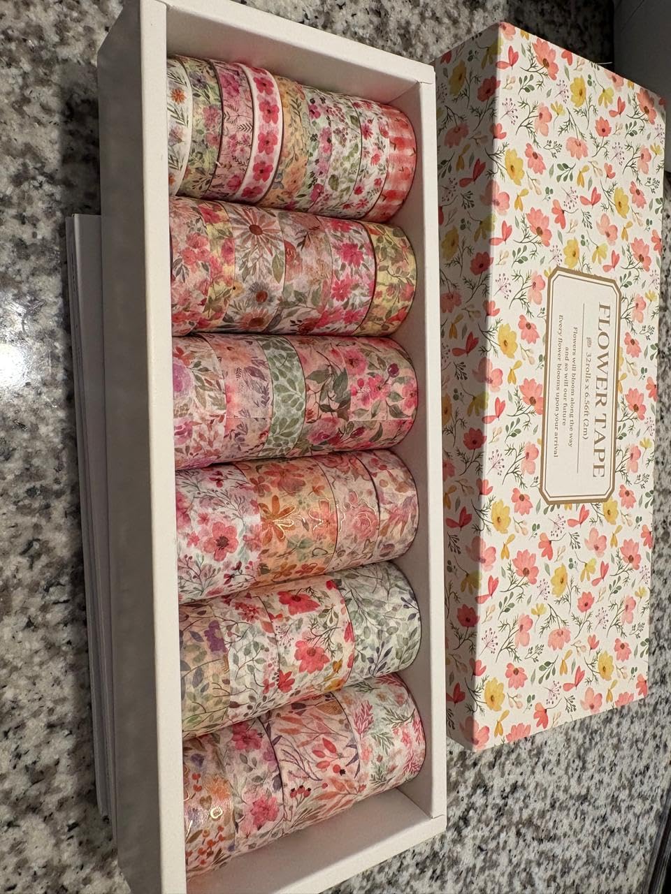 PAGEMORE 32 Rolls Colorful Cute Floral Writable Washi Tape Set, Decorative Tapes for Scrapbooking and Journaling, Junk Journal Supplies, Bullet Journaling for Women Girl 5-30mm Wide 9.84ft Long/Roll customer photo 2