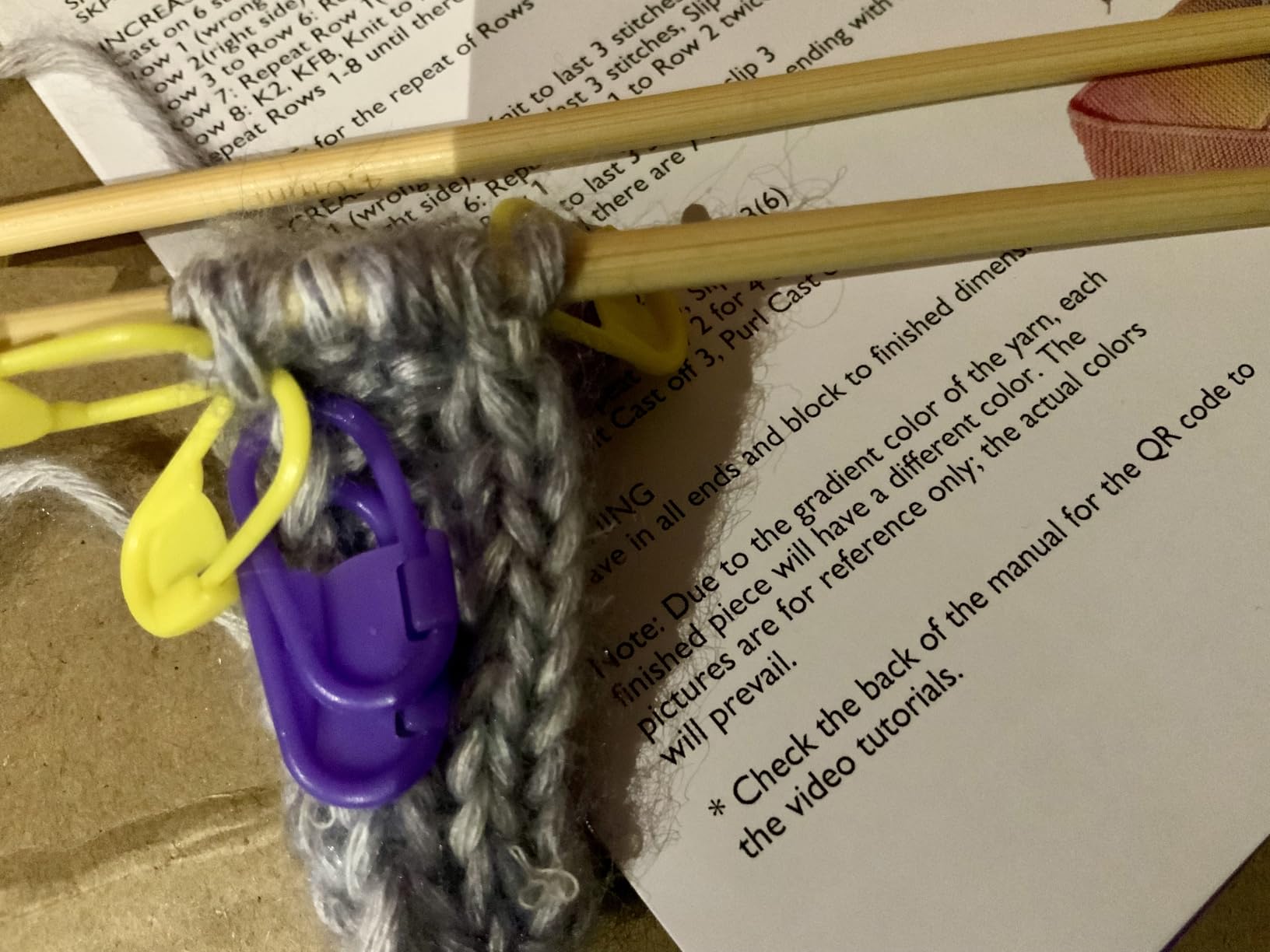 Kitcroet Knitting Kit for Beginners, Complete Knitting Kit Including Knitting Needles Set, Soft Cake Yarn, Learn to Knit Scarf, Beanie, Mittens with Step by Step Video Tutorials, Amethyst Ombre Set customer photo 2