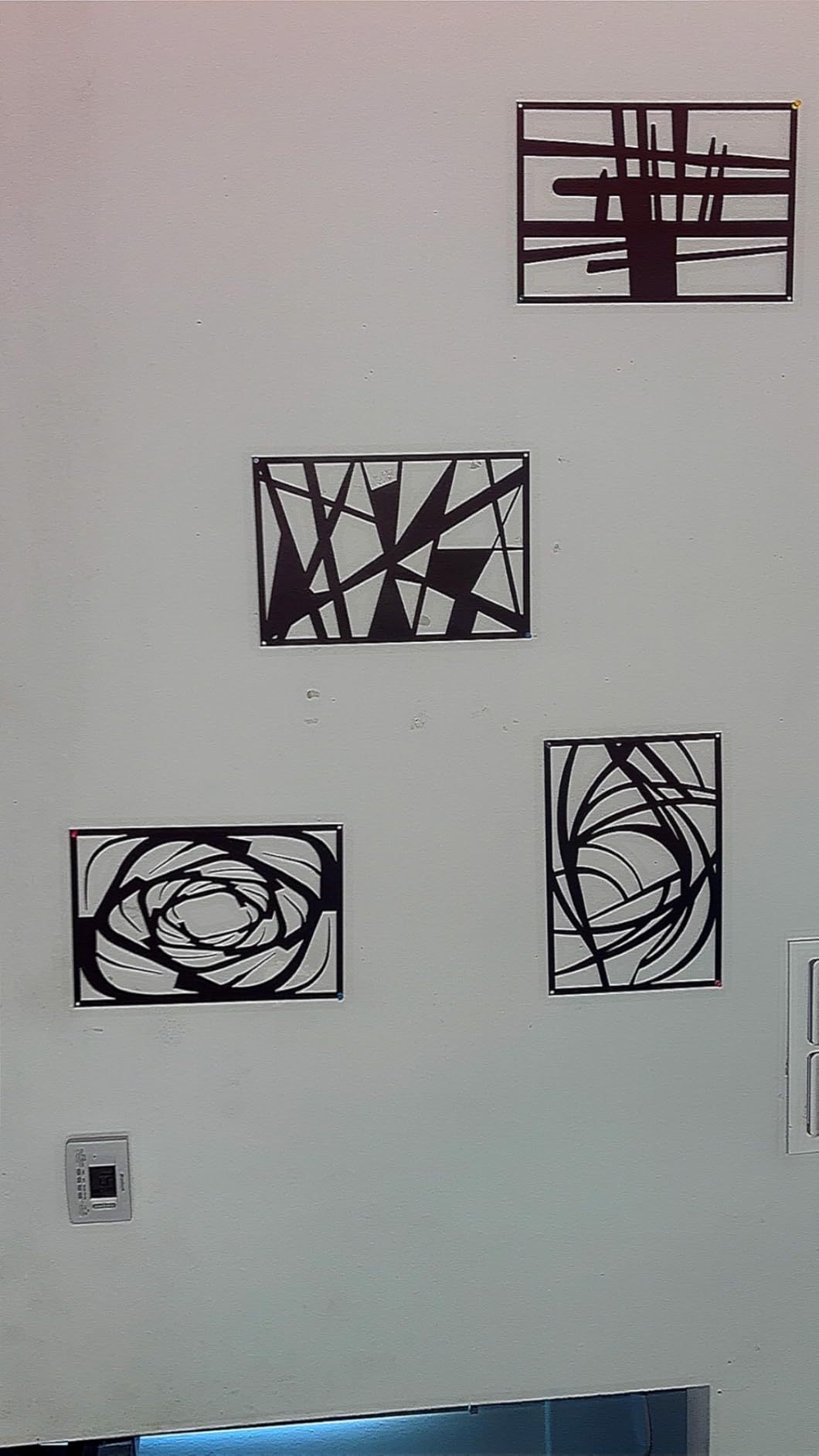 4 Pieces Black Abstract Metal Wall Art, Modern Minimalist Matte Wall Decor, 3D Textured Wall Sculptures, Black and White Wall Art for Living Room Bedroom Bathroom Study Office (15.7 x 10.6inch) customer photo 1