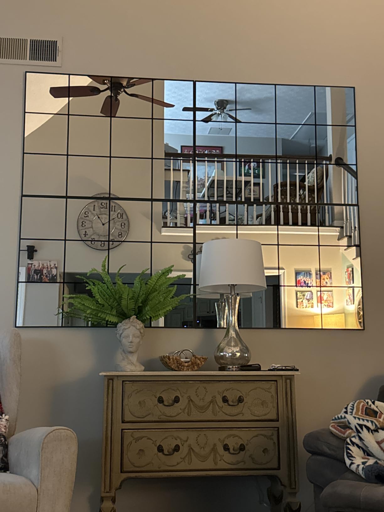 Window Mirrors for Wall Decor, Wall Mirrors Decorative Window Pane 30 x 40, Rectangular Metal Framed Wall Mounted Mirrors for Bedroom, Living Room, Dining Room, Entryway, Bathroom, Fireplace customer photo 1