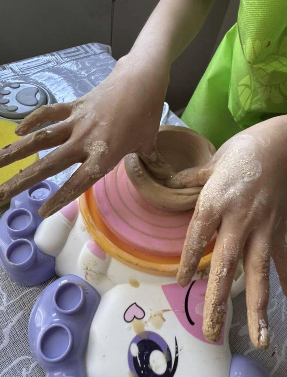 Pottery Wheel for Kids, Arts and Crafts for Kids Ages 8-12, Complete Pottery Painting Craft Kit with Clay, Art Supplies for Kids Toys Girls Birthday Christmas Gift for 6 7 8 9 10 11 12+, Purple customer photo 1