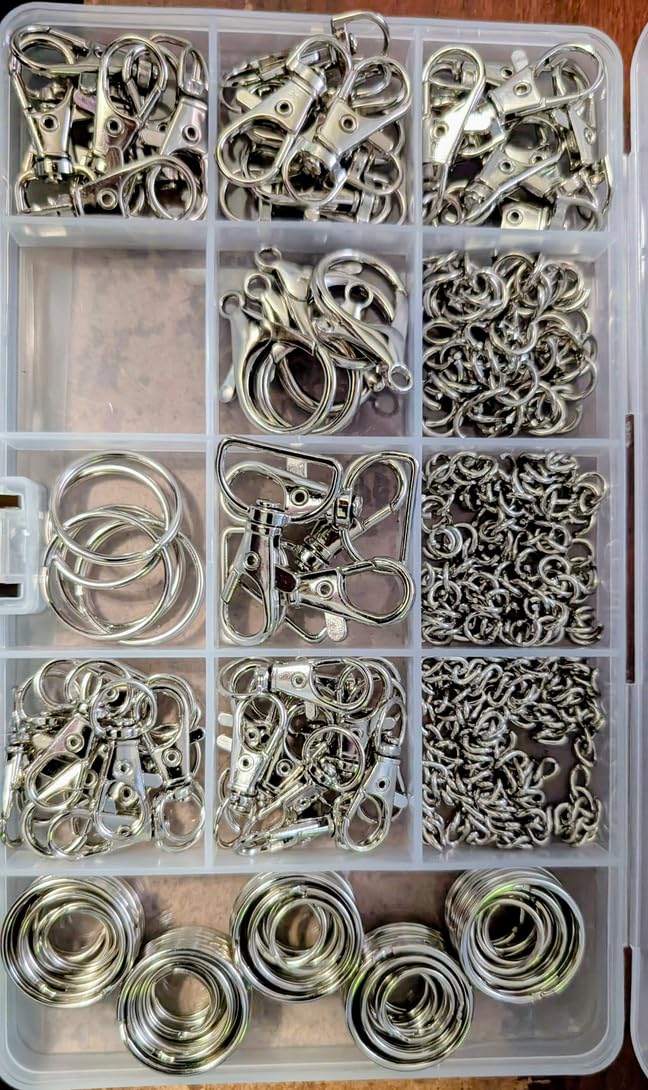 990PCS FIVEIZERO Keychain Making Kit - Keychain kit with Key Ring, Key Chain Clip, Lobster Claw Clasps, Swivel Snap Hook, Jumprings & Extender Chain for Crafts, DIY Projects and Jewelry Making customer photo 2