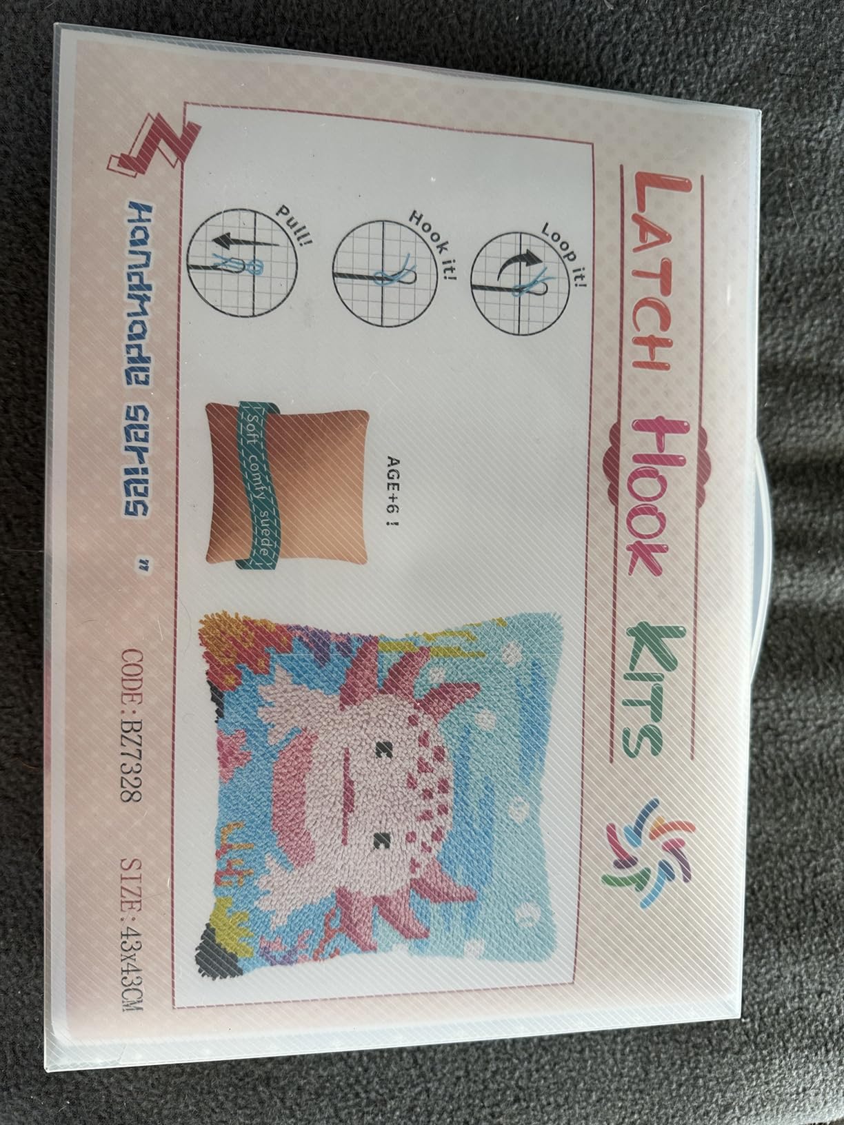 LUDOTEK Colorful Axolotl Latch Hook Kits for Adults Beginners, Pre-Printed Latch Hook Rug Kits 17x17 in. customer photo 2