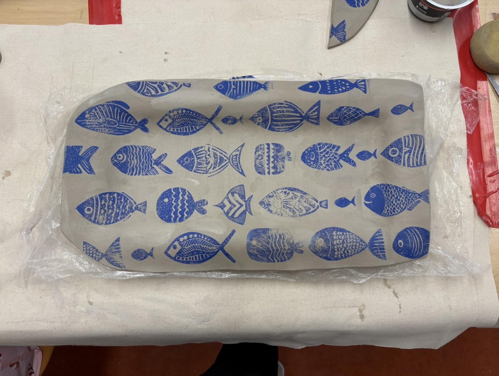 SUPERDANT 5PCS Fish Underglaze Paper Transfer Hand Drawn Fishes Transfer Paper for Clay Ceramic Porcelain Under Glaze Transfers for Pottery Enamel Decals Blue Underglaze Decal Papers Handcrafted Gifts customer photo 1