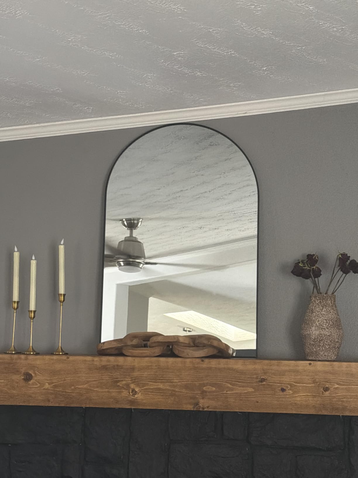 Arched Wall Mirror 30x20 Inch Gold Bathroom Vanity Mirror with Metal Frame, Modern Arch Mirror for Bedroom, Living Room, Entryway, Wall Mounted Decorative Mirror customer photo 1
