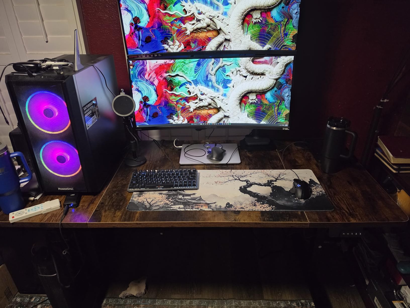 Electric Standing Desk Adjustable - 60x28 Inch Sit Stand Desk with 1 Inch Thick Tabletop, Double Beam Frame, 3 Memory Height Adjustment, Cable Management for Home Office customer photo 1