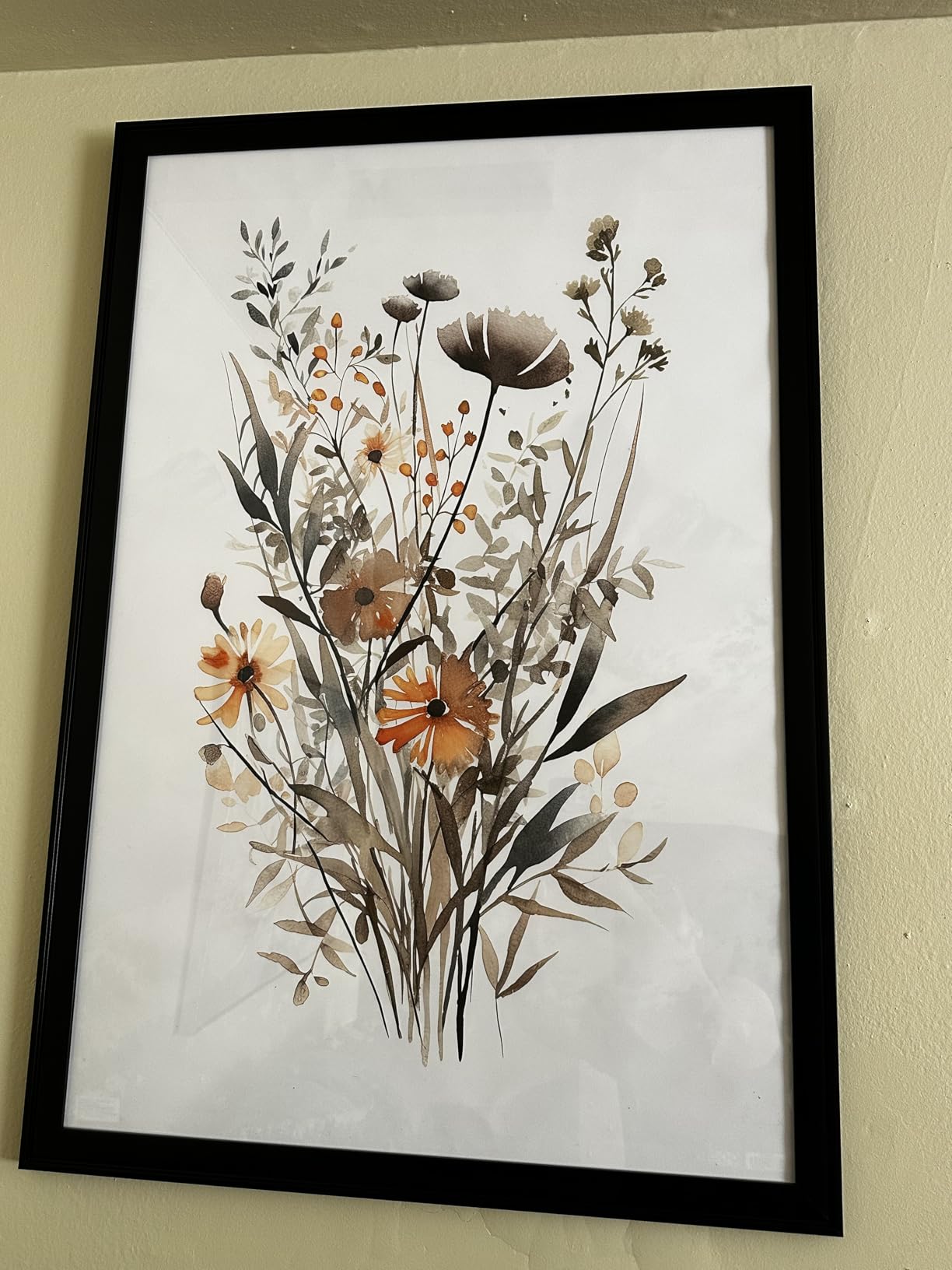 Baccone Vintage Botanical Wall Art Set of 6 Neutral Floral Canvas Wall Decor Wildflower Wall Art Watercolor Flower Prints Botanical Poster Minimalist Plant Pictures for Bedroom Room 8x10 Inch Framed customer photo 2