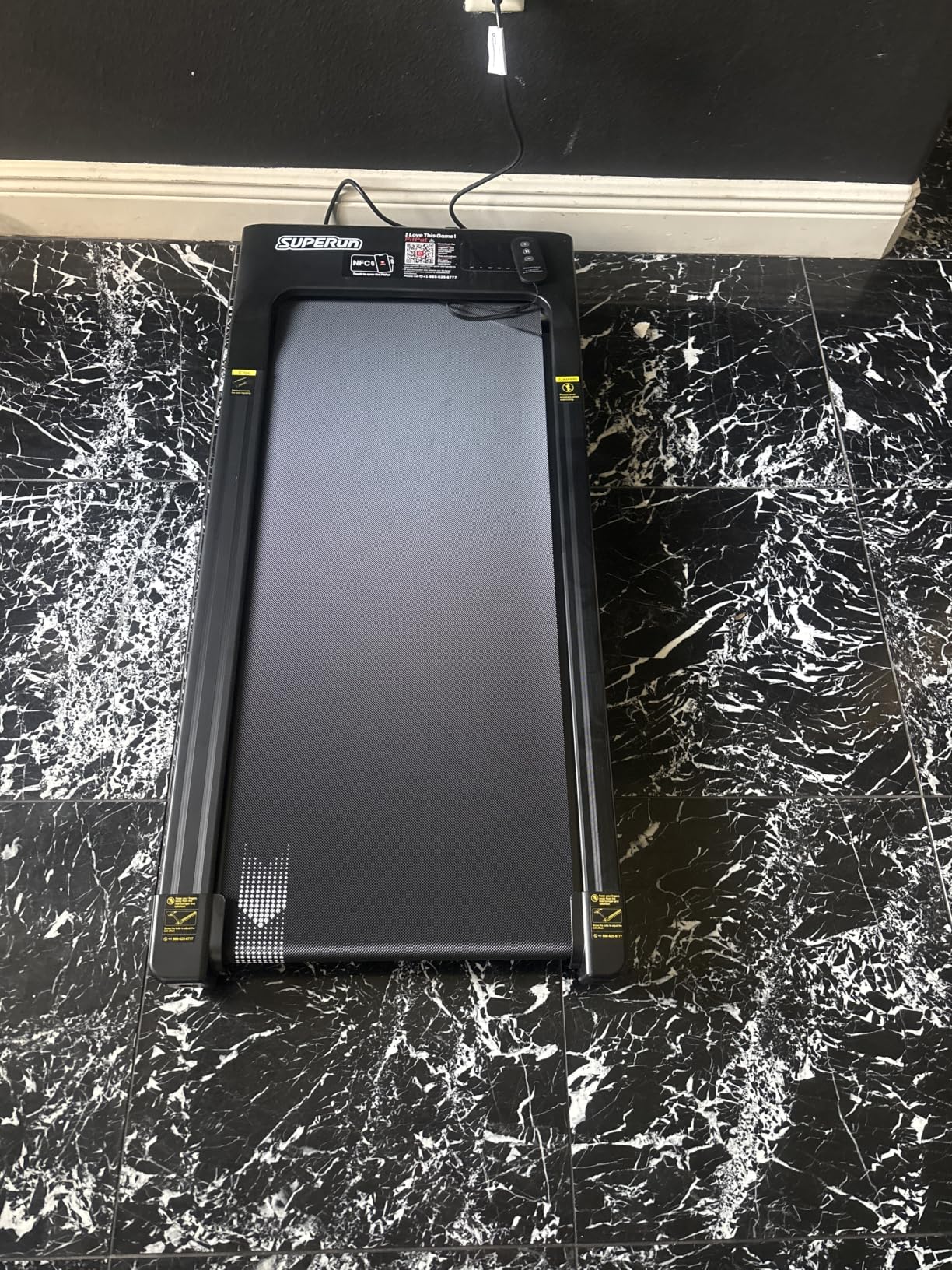 Walking Pad with 6% Incline, 300LBS Capacity Under Desk Treadmill for Home Office, Quiet Portable Mini Treadmill with App & Remote Control, No Assembly, Slim Design for Small Spaces customer photo 1