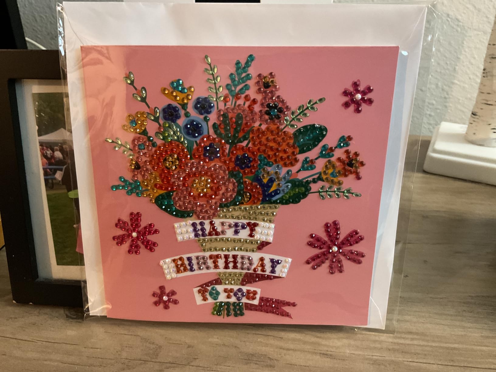 Saillong 12 Pack Flower Diamond Painting Greeting Card Kits DIY Pastel Floral Diamond Art Cards with Envelopes Flower 5D Rhinestones Paint Card for Adults DIY Craft Family Friend Birthday Gifts customer photo 1
