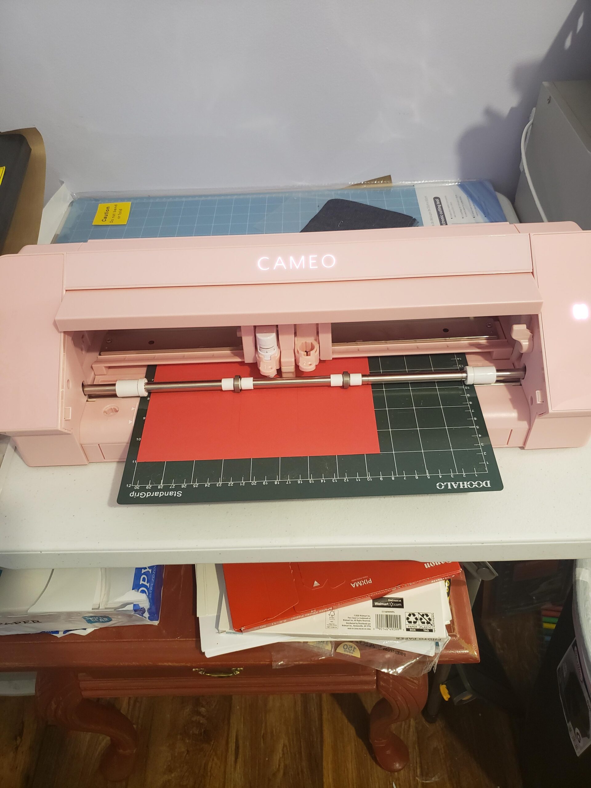 Silhouette America Cameo 5 Alpha (α) - Smart Cutting Machine for Print & Cut - Quiet Operation with AutoBlade, Studio Software, Cutting Mat- Vinyl, Paper & Fabric Compatible - Matte Pink customer photo 2