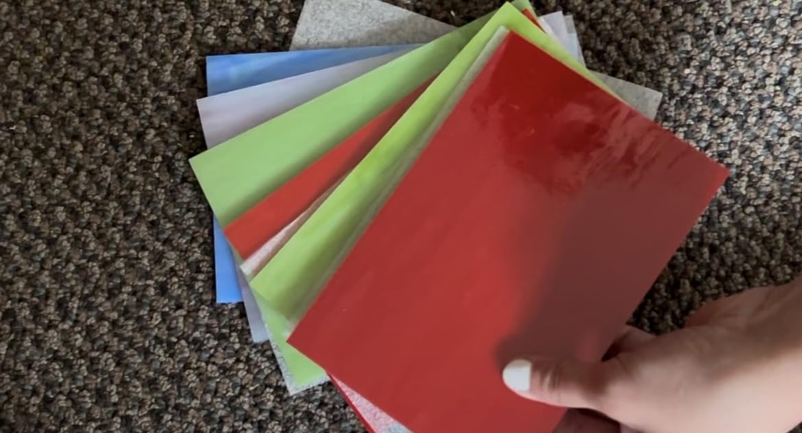 FIVEIZERO 24 Sheets Rainbow Transparent Stained Glass Sheets 4x6 Inch customer photo 2