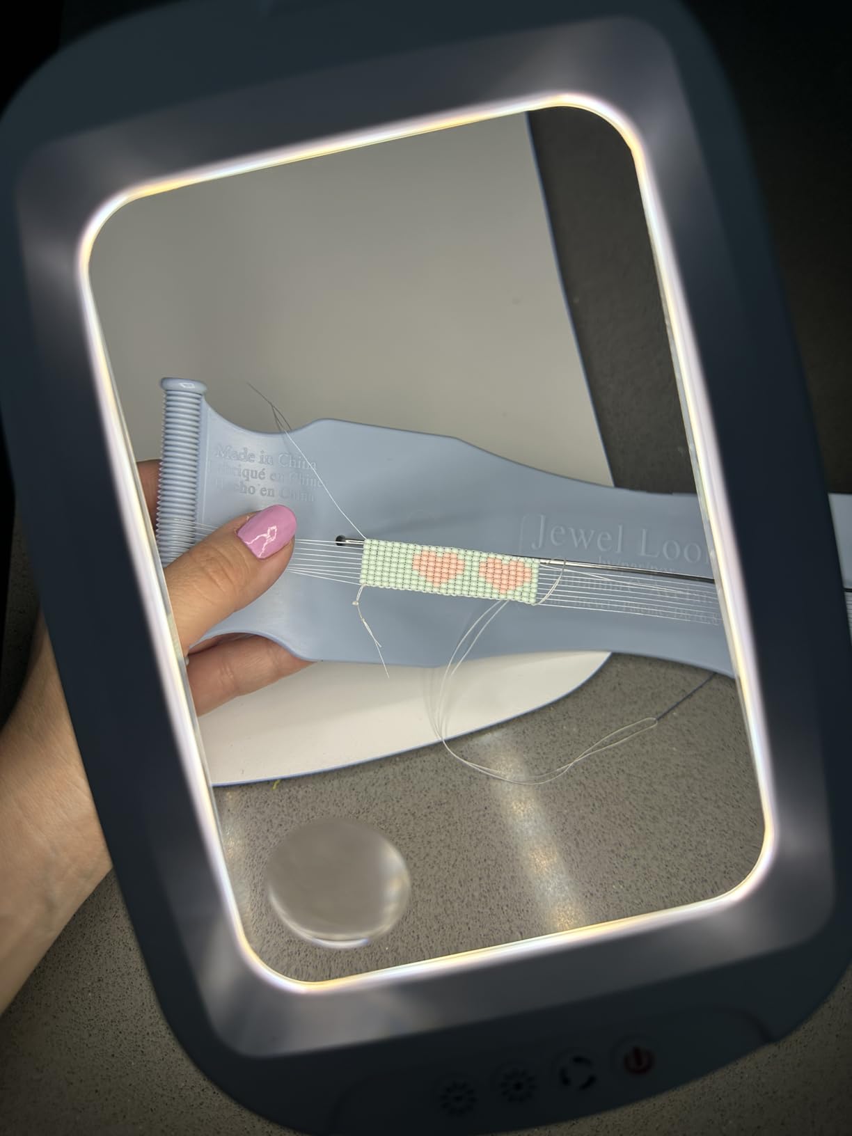 10X 30X Extra Large Magnifying Glass with Light and Stand, 7-inch Lighted Magnifier, 5 Color Modes Stepless Dimmable, Rectangle Hands-Free Magnifying Glass Desk Lamp for Reading Craft Hobby Close Work LB customer photo 1