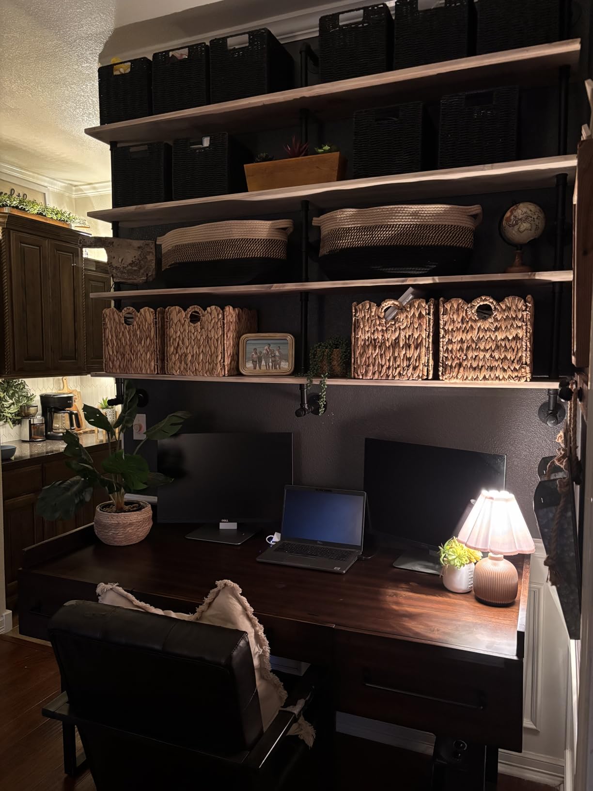 ROGMARS LED Gaming Floating Shelves for Wall, Industrial Pipe Shelving 48 inch Coffee Bar Shelves Wall Mounted, Display Book Shelf with Light for Gaming Room Living Room Bedroom Kitchen Garage customer photo 2