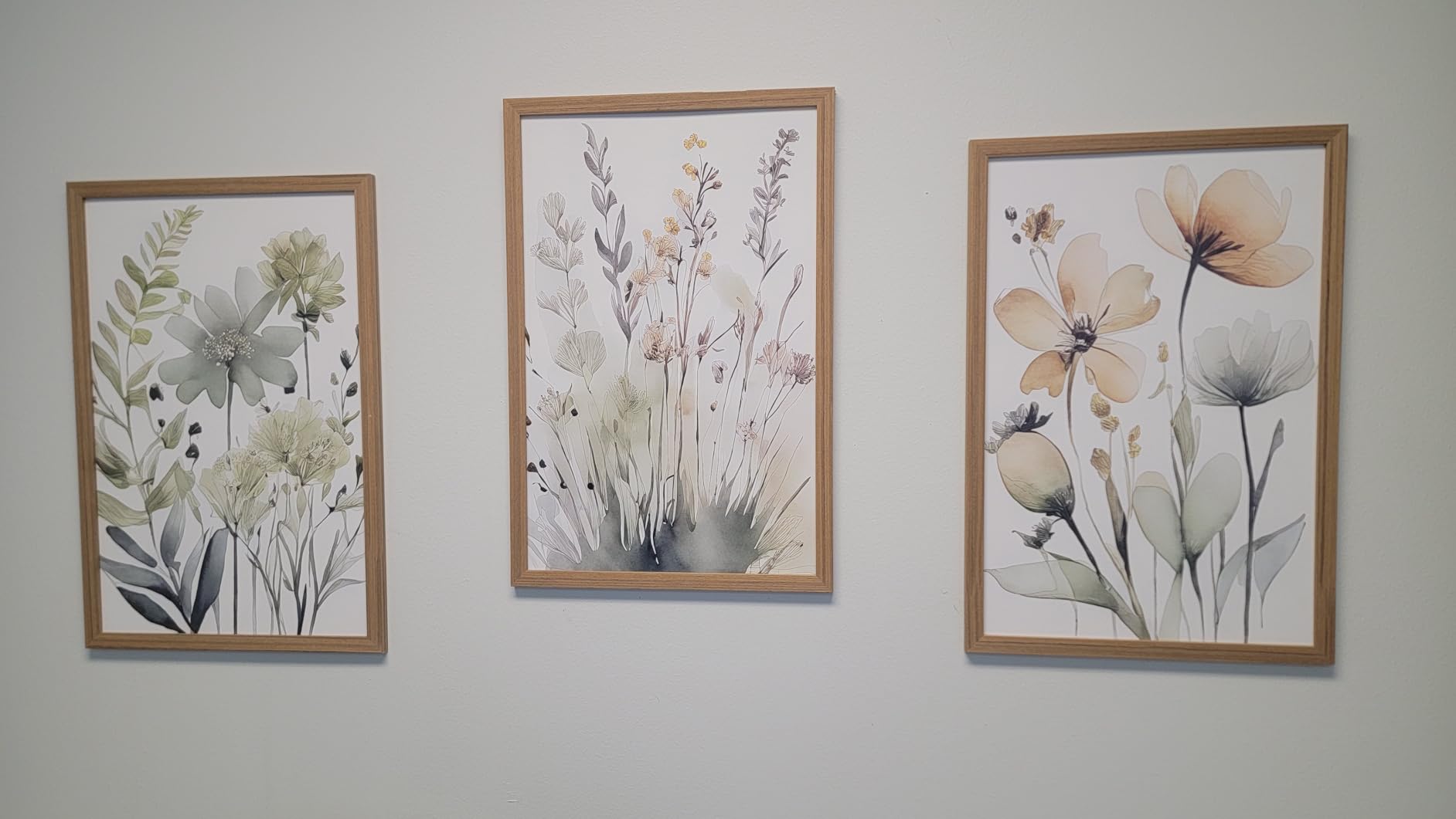 Framed Monet Wall Art Set of 3, Impressionist Botanical Floral Canvas Wall Decor, Vintage Cottagecore Artwork Paintings, Nature Landscape Flowers Prints Pictures for Living Room Bedroom 12x16 Inch customer photo 2