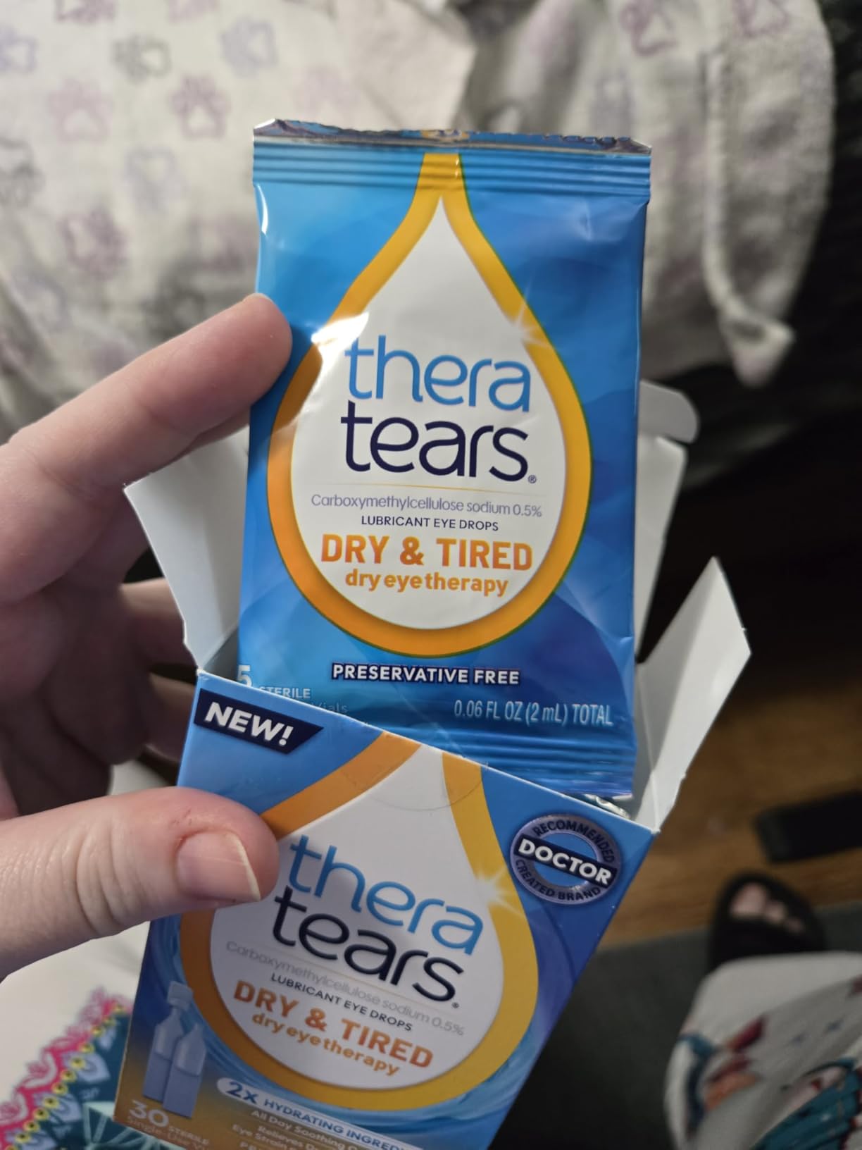 TheraTears Dry & Tired Preservative-Free Eye Drops for Dry Eye Relief and Daily Eye Care, 30 Single-Use Vials customer photo 1