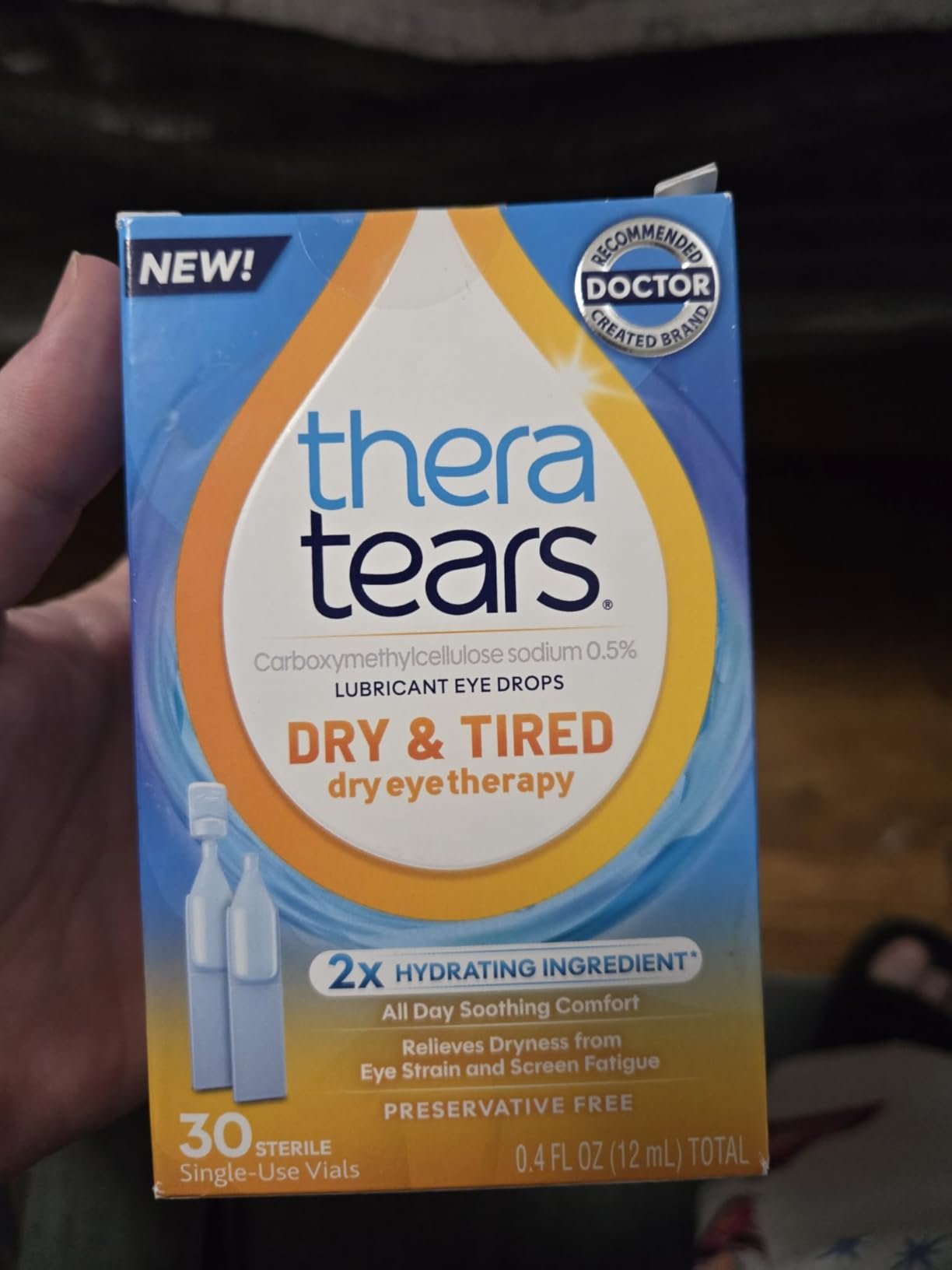 TheraTears Dry & Tired Preservative-Free Eye Drops for Dry Eye Relief and Daily Eye Care, 30 Single-Use Vials customer photo 2