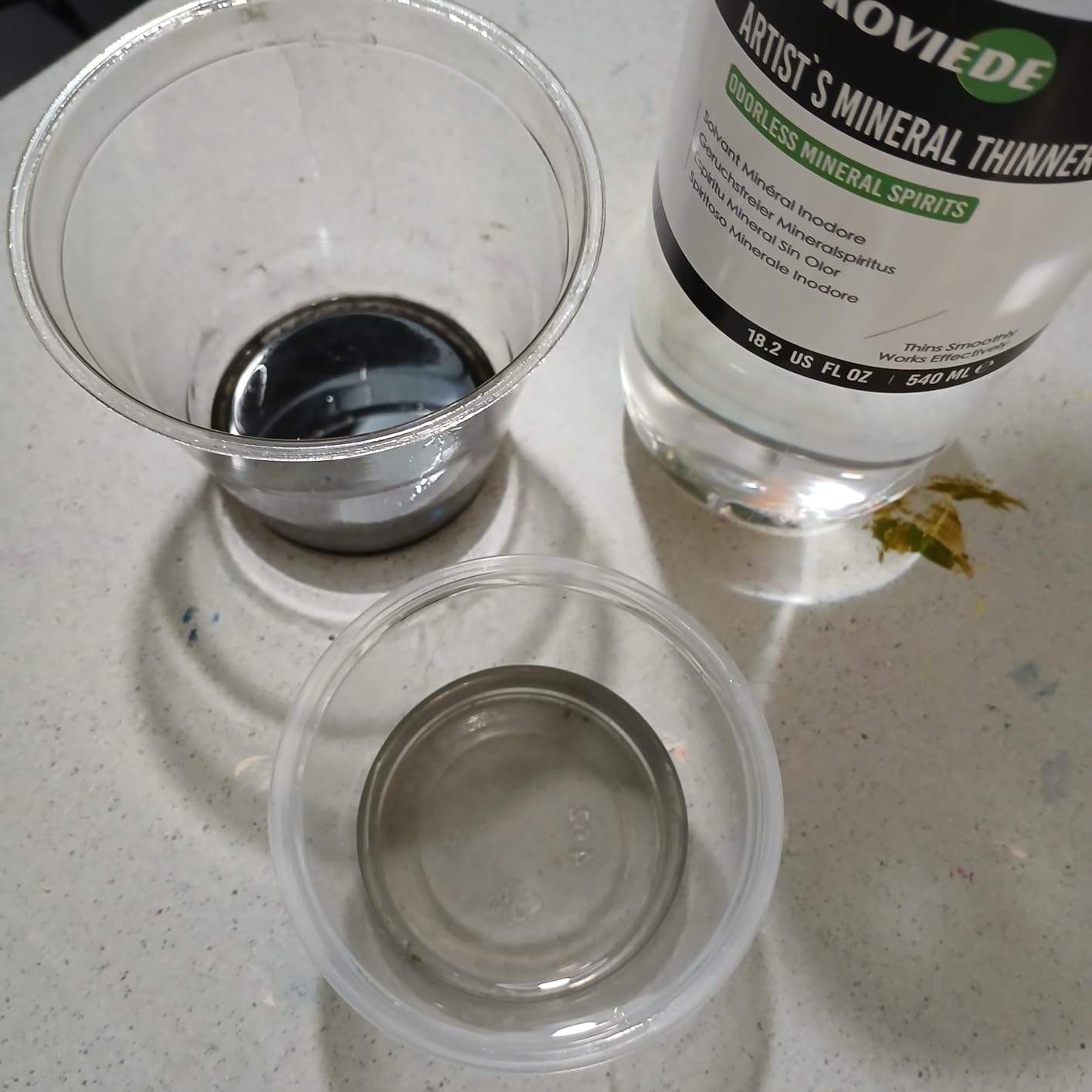 KOVIEDE Odorless Mineral Spirits 18.26 fl oz (540ml) - Large Capacity Mineral Spirits for Oil Painting, Highly Refined Paint Solvent, Cleaning Brushes & Artist Mediums customer photo 2