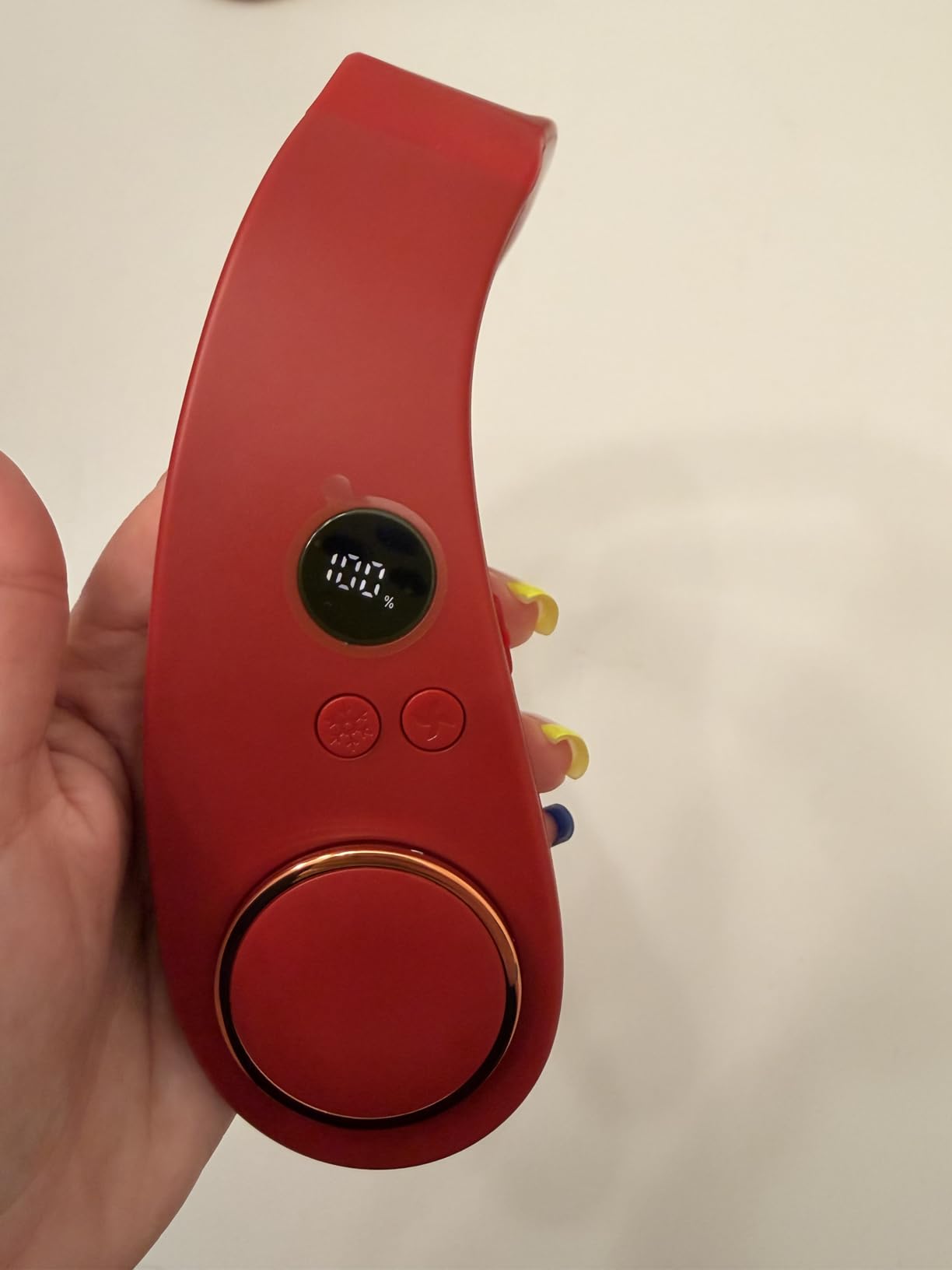 Neck Fan with Cooling Plate-24H Quiet Powerful Fans that Blow Cold Air-5 Speed&Power LED Display-USB 5500mAh Bladeless Wearable Personal AC Cooler customer photo 1