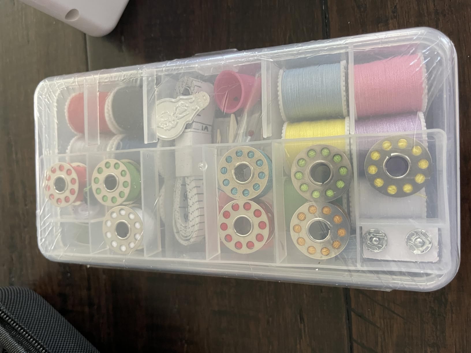 Unique sewing experience: Handheld sewing machine with storage box, portable package,mini sewing machine for travel, including various accessories and tools (white) customer photo 1