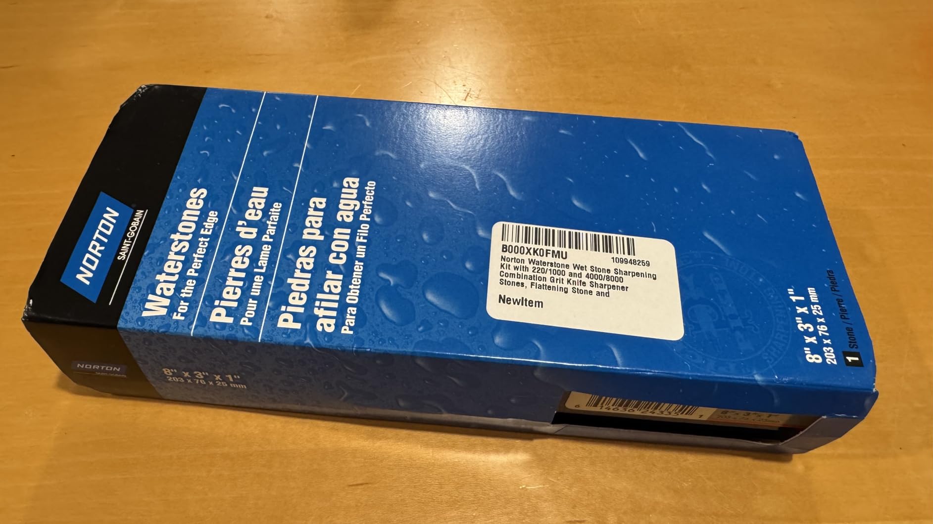 Norton Waterstone Wet Stone Sharpening Kit with 220/1000 and 4000/8000 Combination Grit Stones, Flattening Stone and Whetstone Holder customer photo 2