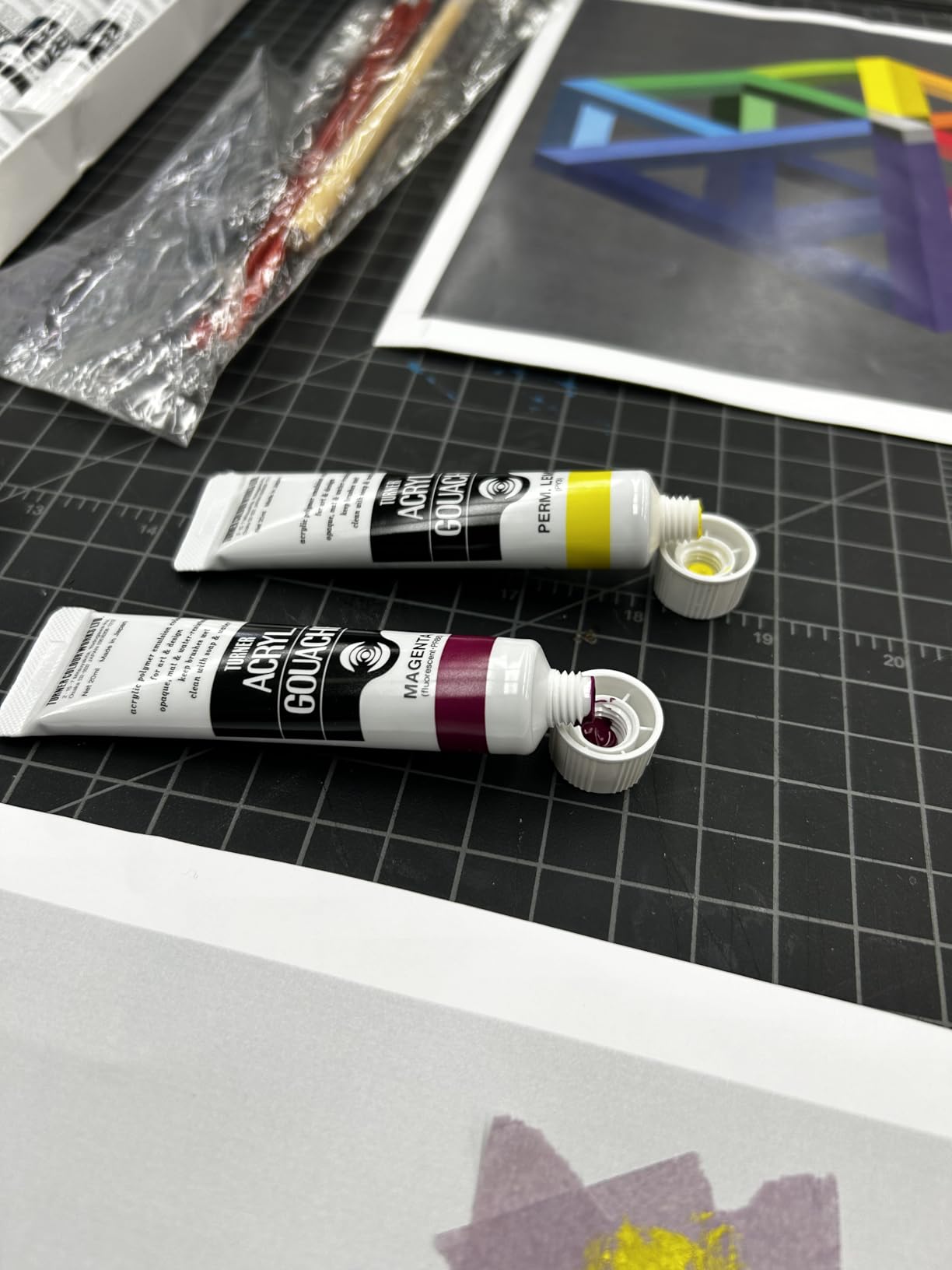 Turner Acrylic Paint Set Artist Acryl Gouache - Super Concentrated Vibrant Acrylics, Fast Drying, Velvety Matte Finish - Set of 36, 20 ml Tubes customer photo 2