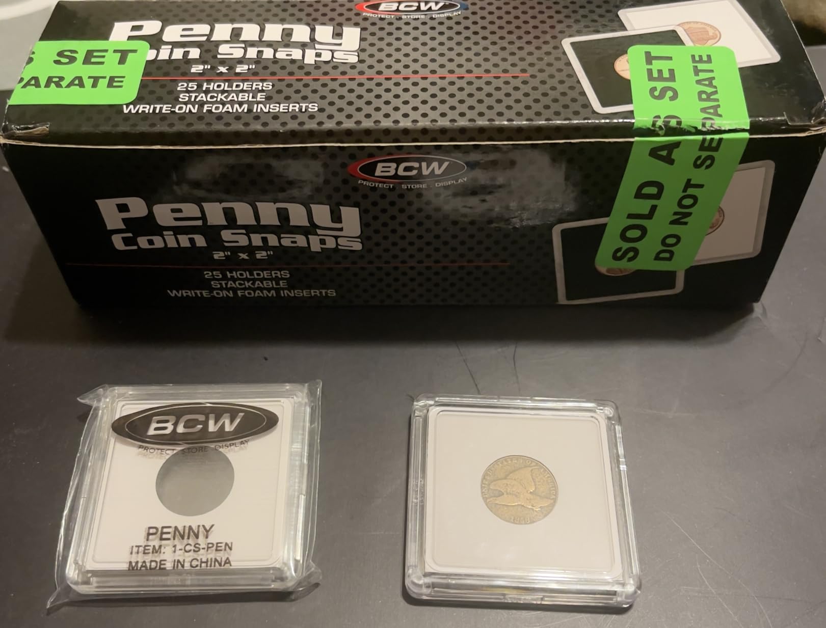 BCW 2x2 Coin Snap - 25 ct Penny Holder | Archival Safe Coin Protector | Crystal Clear Polystyrene Coin Display Case | Ideal for US Lincoln Penny | Coin Holders for Collectors customer photo 2