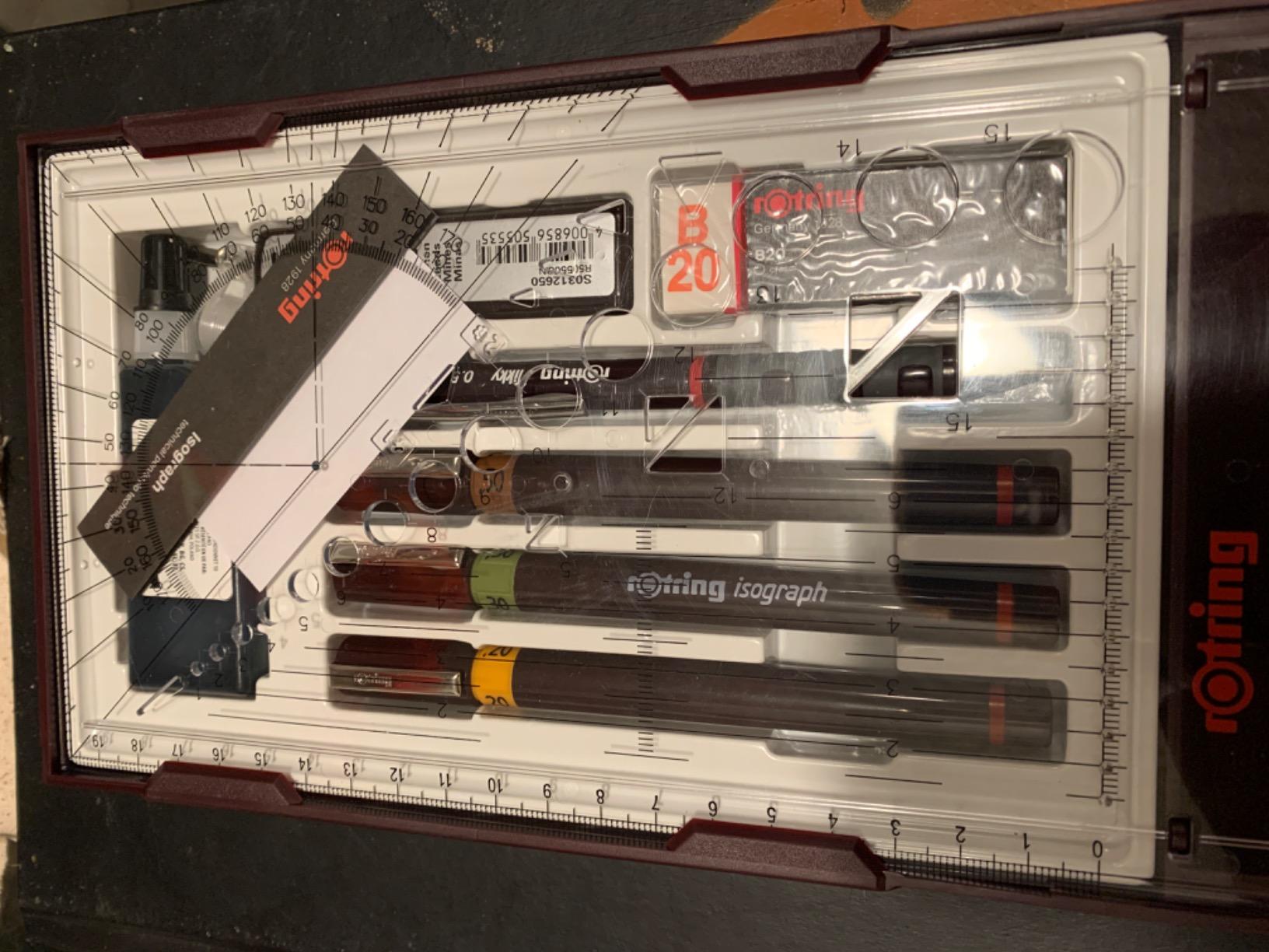 rOtring Isograph Technical Drawing Pen College Set, (0.20, 0.30, 0.50 mm), Includes Pens, Pencil, Eraser, and More customer photo 2