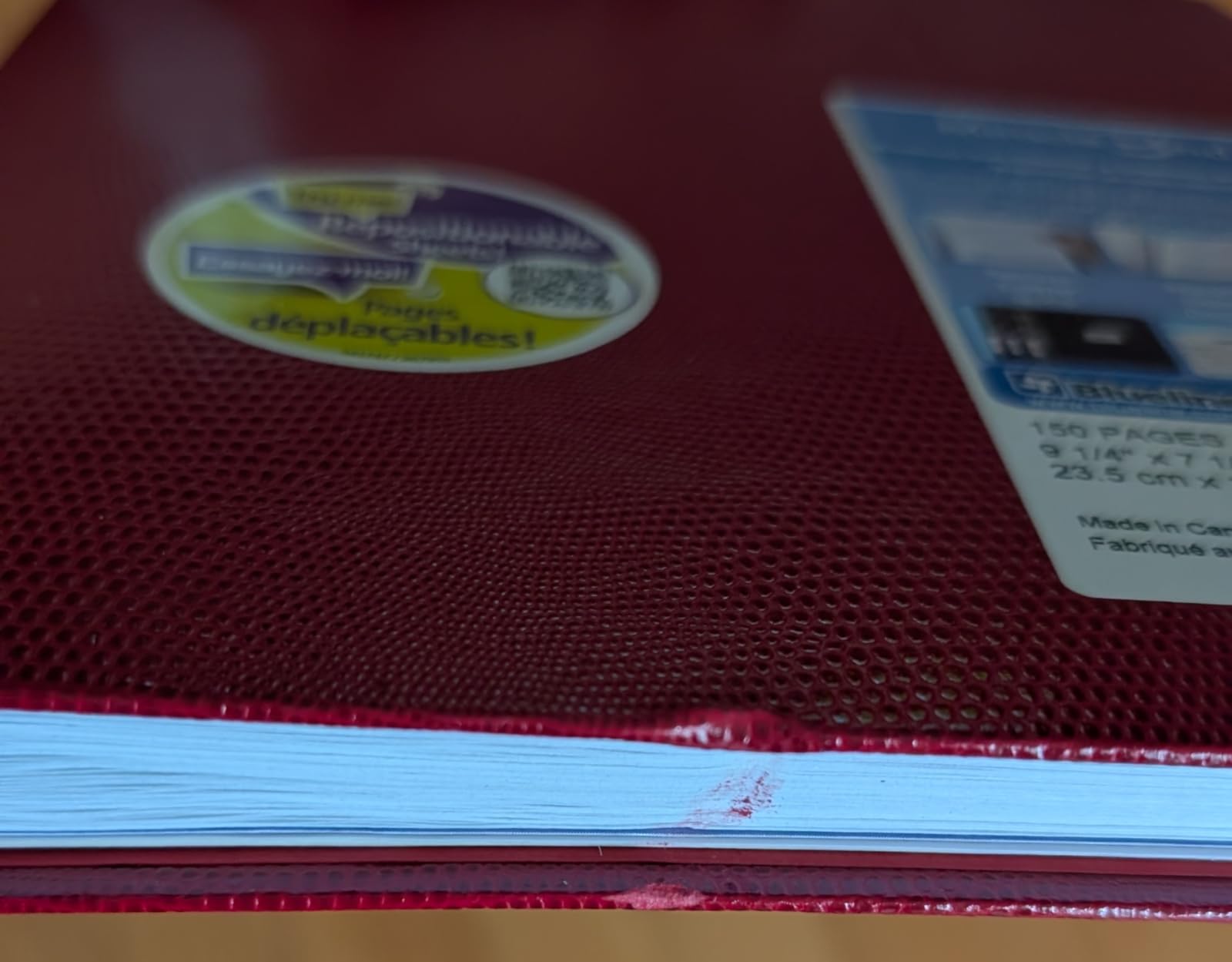Blueline MiracleBind Notebook, Lizard-Like Hard Cover, 150 Repositionable, Refillable Pages, 9.25