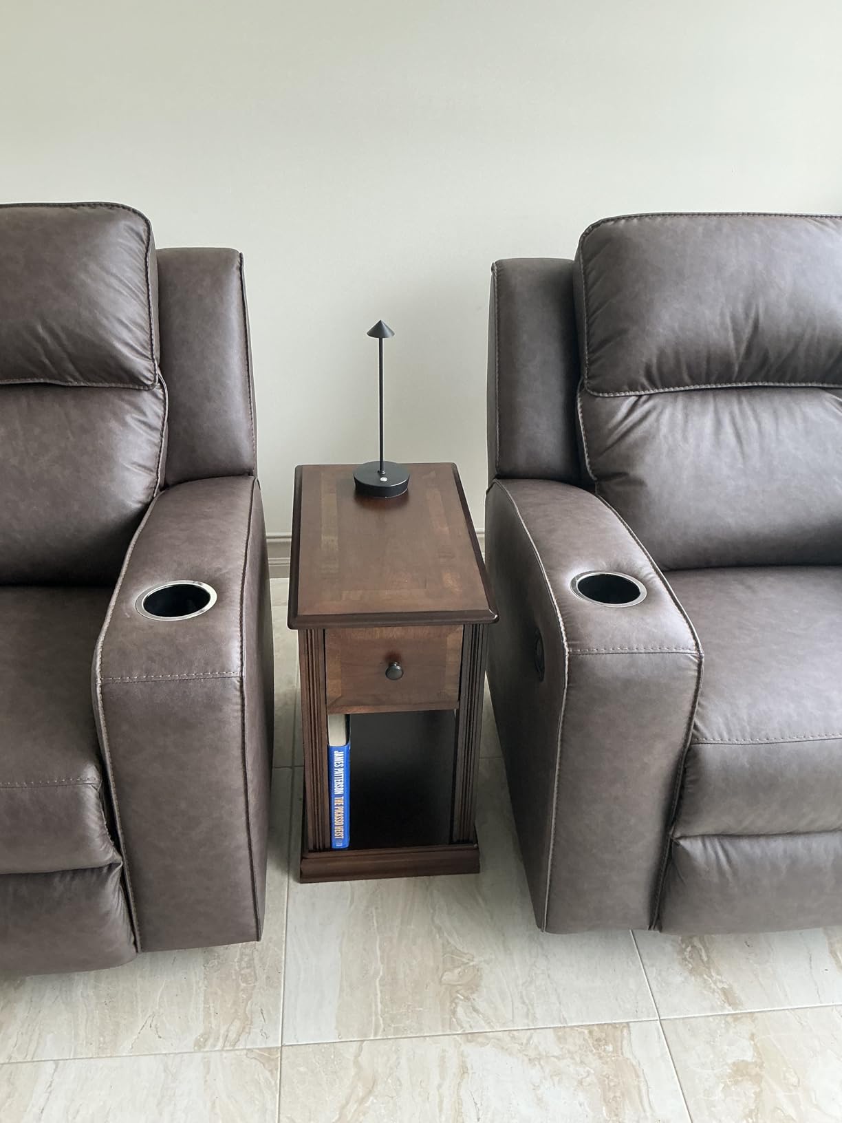 Signature Design by Ashley Breegin Chair Side End Table, 1 Drawer, 1 Fixed Shelf, Veneers, Wood, Brown customer photo 1