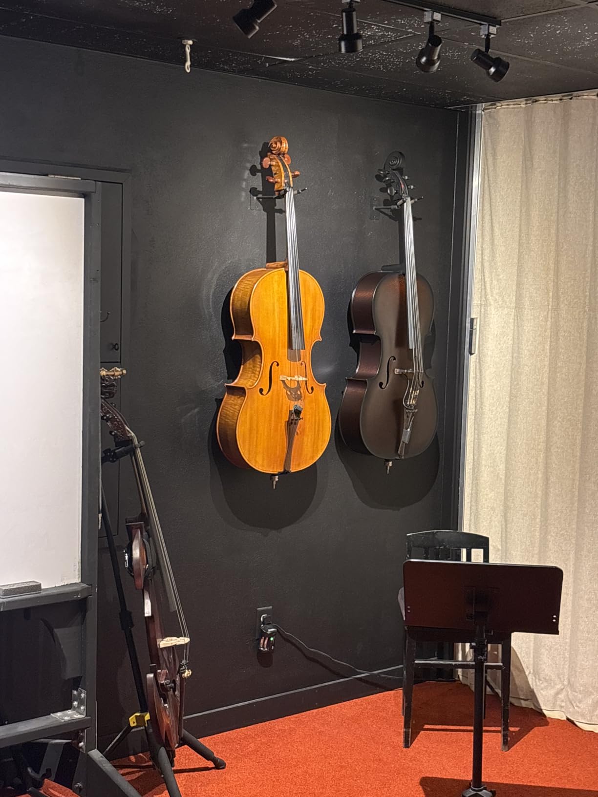 String Swing Cello Hanger - Holder for Acoustic and Electric Cellos - Stand Accessories Home or Studio Wall - Musical Instruments Safe without Hard Cases - Durable Black Powder Coated Steel customer photo 2