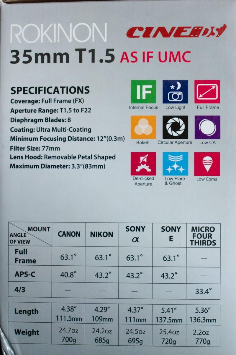 Rokinon Cine DS DS35M-C 35mm T1.5 AS IF UMC Full Frame Cine Wide Angle Lens for Canon EF Black customer photo 2