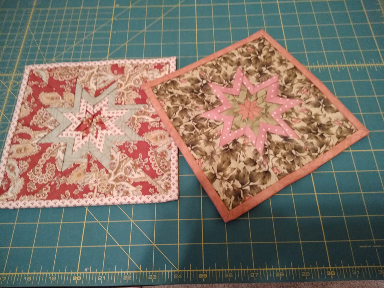 Folded Square Star Hot Pad Pattern Kit - Easy Machine Sewn Folded Star Pattern and 3 Pack Interfacing Template Refills By Plum Easy customer photo 1