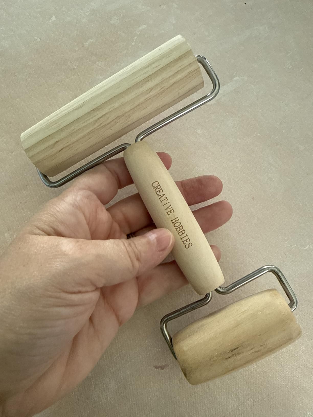 Creative Hobbies Hardwood Pony Roller - 2 in 1 Design Dual Roller Tool for Ceramic, Pottery Clay Working, Rhinestone Embroidery Diamond Painting, Craft Clay Roller, Wooden Roller customer photo 1