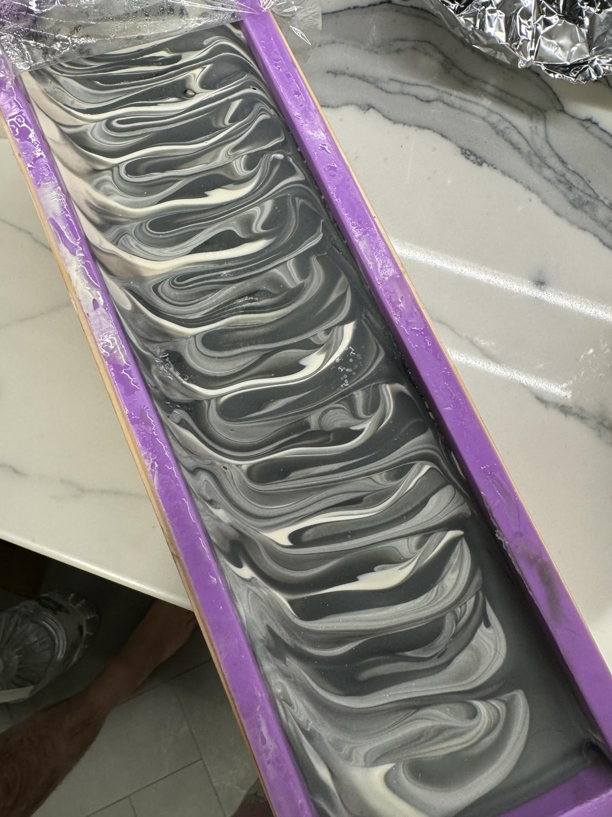 Flexible Rectangular Soap Silicone Loaf Mold,Purple | Wood Box, 42oz Capacity, Soap Making Supplies customer photo 1