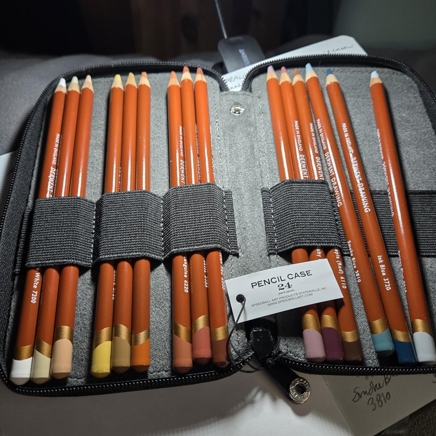 Speedball Art Products 252240 Canvas Case 24 Pencil Storage Canvas Pencil Case, Chocolate customer photo 2
