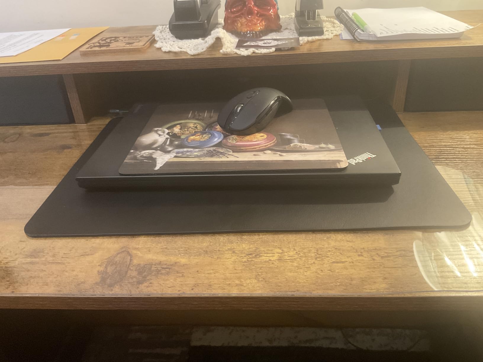 Nekmit Leather Desk Blotter Pad 17 x 12 Inches, Flat, Non-Slip, Waterproof, Black customer photo 2