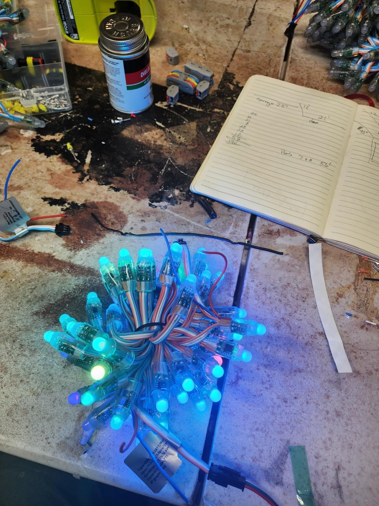 ALITOVE WS2811 12mm Diffused Digital RGB LED Pixel Light 5V Individually Addressable Round Bullet LED Pixels Module IP68 Waterproof DC 5V 50pcs/Set for Billboard House Halloween Christmas Decor customer photo 2