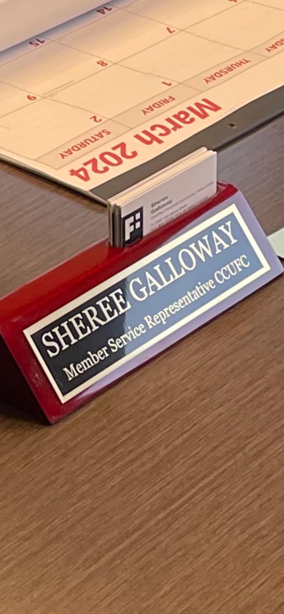 Name Plate for Desk Engraved in USA by Griffco Supply | Desk Name Plate Personalized Plaque with Business Card Holder customer photo 2