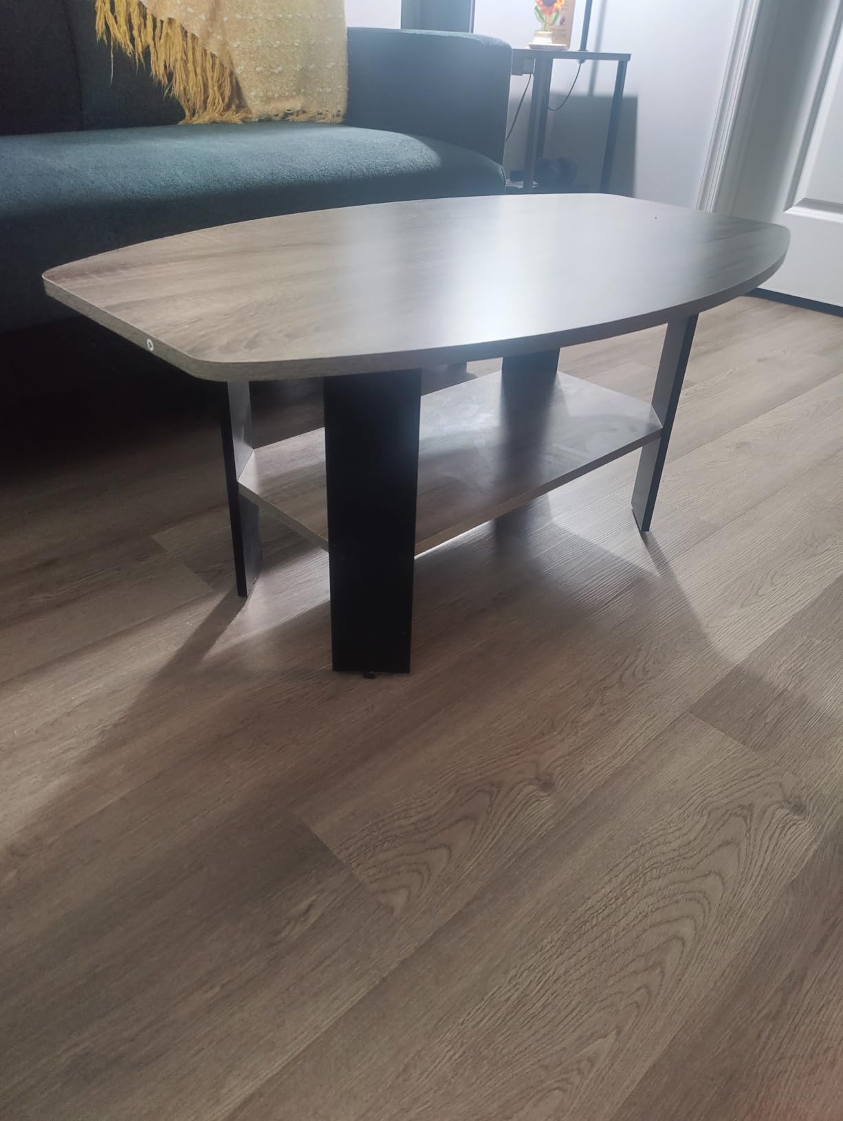 Furinno Simple Design Coffee Table, French Oak Grey/Black customer photo 1